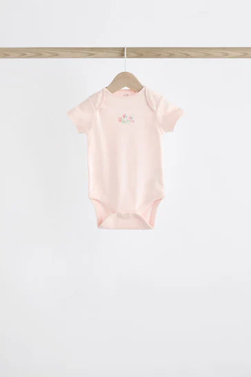 |BabyGirl| Body De Manga Curta Pink Bunny Pink Bunny - Pacote Com 7