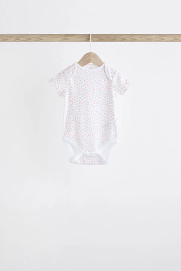 |BabyGirl| Body De Manga Curta Pink Bunny Pink Bunny - Pacote Com 7