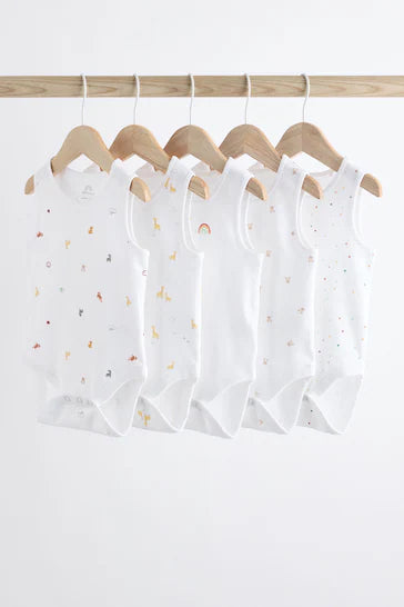 |BabyBoy| Conjunto De 5 Macacões Para Bebê Com Colete Branco