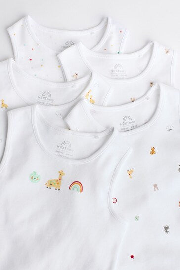 |BabyBoy| Conjunto De 5 Macacões Para Bebê Com Colete Branco