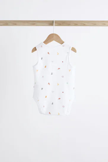 |BabyGirl| Conjunto De 5 Macacões Para Bebê Com Colete Branco