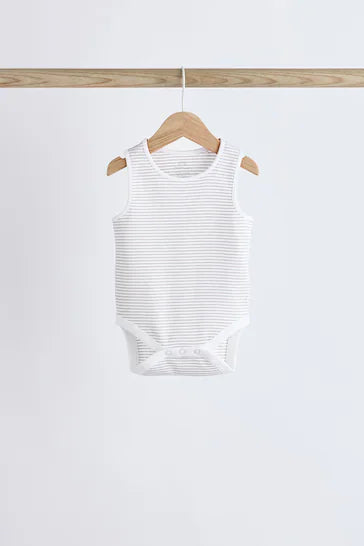 |BabyBoy| Conjunto De 5 Macacões Para Bebês Com Colete Animal Branco Delicado