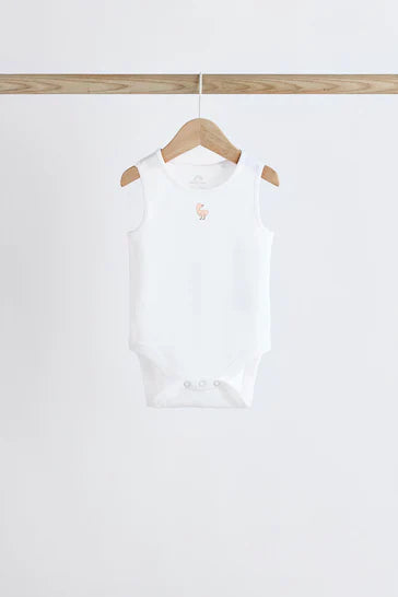 |BabyBoy| Conjunto De 5 Macacões Para Bebês Com Colete Animal Branco Delicado