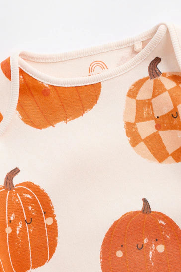 |BabyGirl| Conjunto De Body e Chapéu Para Bebê De Halloween De Abóbora