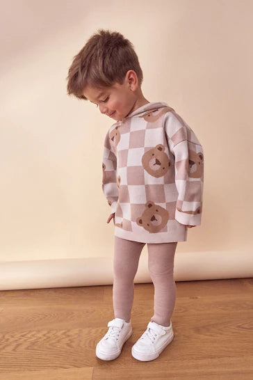 |Niño| Conjunto de sudadera y leggings de punto Neutral Bears (de 3 meses a 7 años)