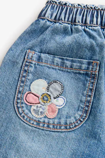 |Niña| Jeans adornados con personajes de mezclilla (3 meses a 7 años)