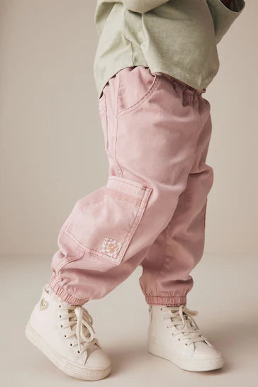 |Girl| Calça Cargo Rosa (3 meses a 7 anos)