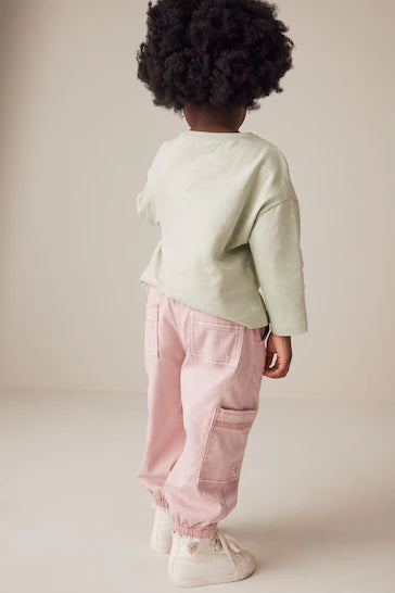 |Girl| Calça Cargo Rosa (3 meses a 7 anos)