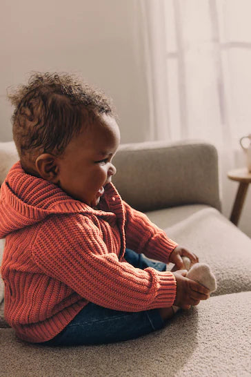 |BabyGirl| Cardigã De Malha Laranja Para Bebê