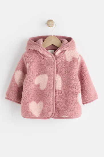 |Niña| Vestido de Rejilla Rosa para Ocasiones Especiales - Estampado de Corazones Rosa (3 meses a 10 años)