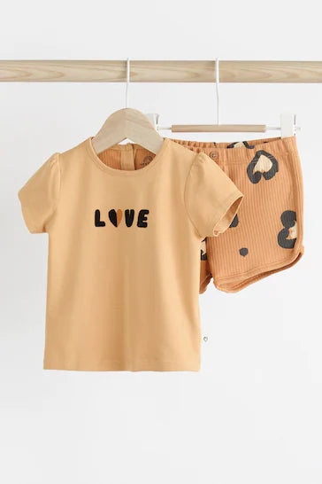 |BabyBoy| Conjunto De 2 Peças De Top e Shorts Para Bebê -Estampa de leopardo