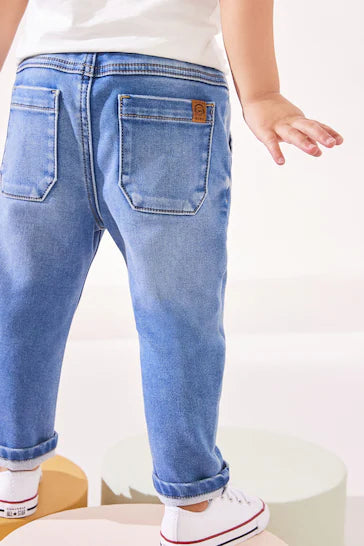 |Boy| Jeans Pull-On Super Macios Com Stretch - Jeans De Lavagem Média (3 meses a 7 anos)