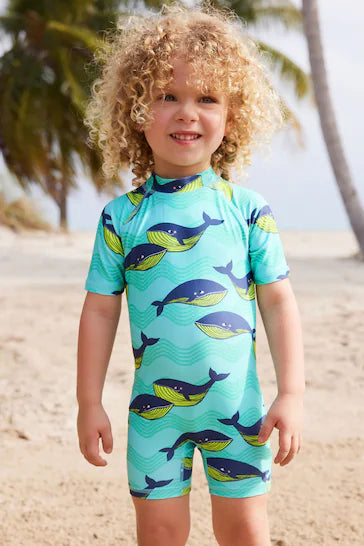 |Niño| Bañador multifuncional Sunsafe - Mint Whale (3 meses a 7 años)