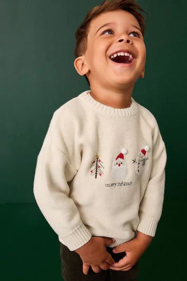 |Boy| Suéter De Gola Redonda De Natal - Personagens Neutros (3 meses a 7 anos)