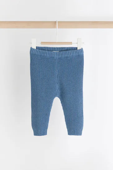 |Bebé| Conjunto de Blusa y Leggings de Punto 100% Algodón para Bebé - Osito Azul (0 meses a 2 años)