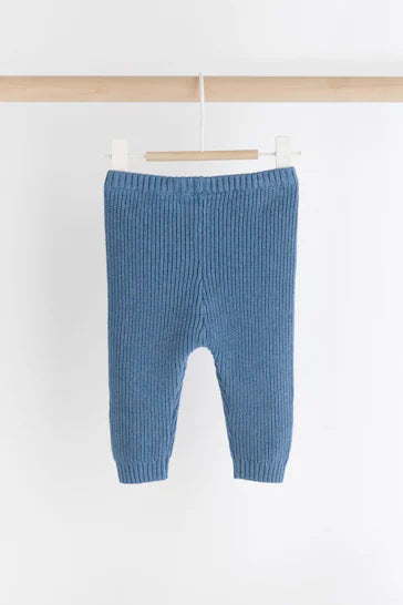 |BabyBoy| Conjunto De Blusa e Leggings De Malha 100% Algodão Para Bebê - Urso Azul (0 meses a 2 anos)