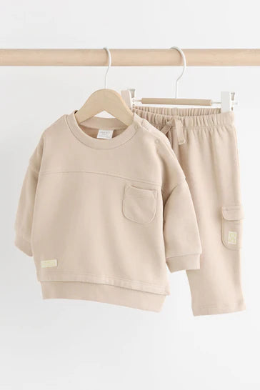 |BabyBoy| Conjunto Utilitário Neutro De Moletom e Jogging Para Bebê