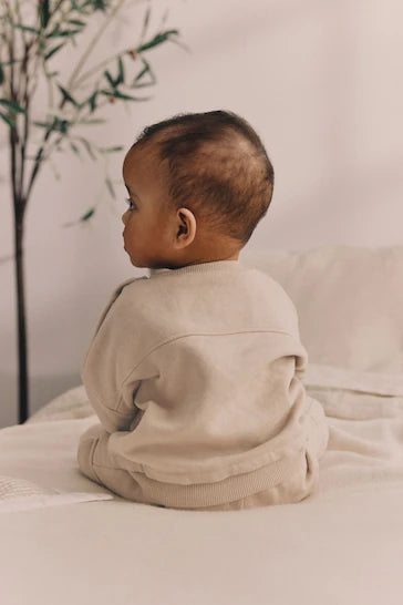 |BabyBoy| Conjunto Utilitário Neutro De Moletom e Jogging Para Bebê