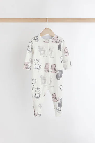 |BabyGirl| Pacote De 3 Pijamas Para Bebê - Monocromático (0 meses a 2 anos)