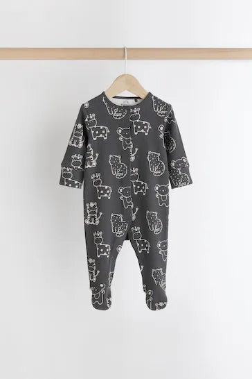 |BabyGirl| Pacote De 3 Pijamas Para Bebê - Monocromático (0 meses a 2 anos)