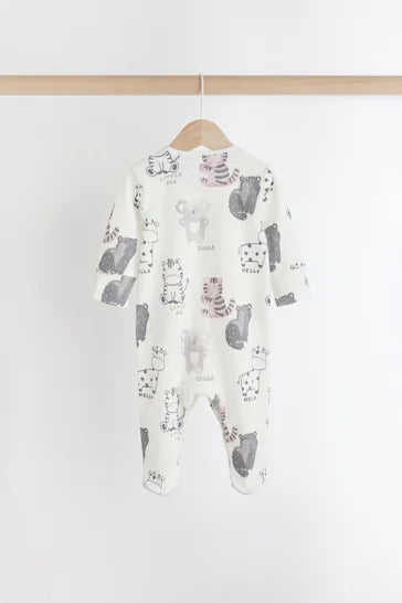 |BabyGirl| Pacote De 3 Pijamas Para Bebê - Monocromático (0 meses a 2 anos)