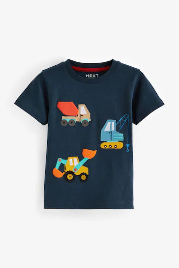 |Boy| Camiseta Estampada De Manga Curta Com Ajuste Relaxado - Navy/Red (3-16 anos)