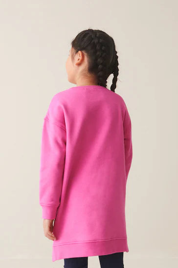 |Girl| Vestido Jumper Macio - Pink Sequin/ Bead Embellished Heart (3-16 anos)