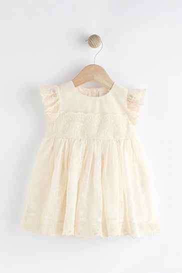 |Niña| Vestido Bebé Marfil para Ocasión (0 meses a 2 años)