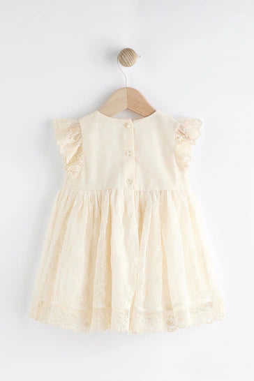 |Niña| Vestido Bebé Marfil para Ocasión (0 meses a 2 años)