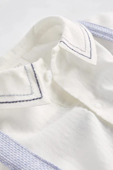 |BabyBoy| Conjunto De 3 Peças De Camisa Inteligente, Shorts e Meias - Pale Blue (0 meses a 2 anos)