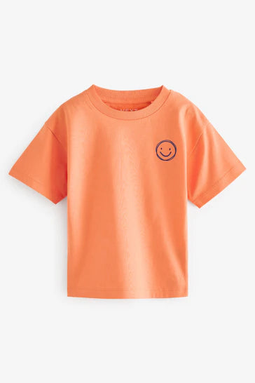 |Boy| Pacote De 5 Camisetas De Manga Curta - Blue/Orange (3 meses a 7 anos)