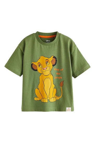 |Boy| Camiseta Verde De Manga Curta Simba Lion King (6 meses a 8 anos)