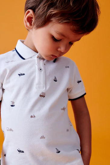 |Boy| Conjunto De Camisa Pólo e Shorts Estampados (3 meses a 7 anos)