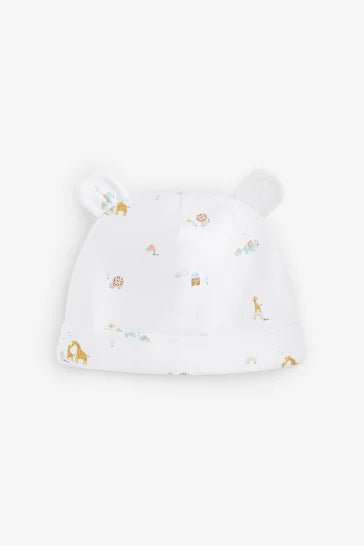 |Bebé| Conjunto de 2 Piezas de Pijama y Gorro para Bebé Blanco Nacido en 2024 (0-9 meses)