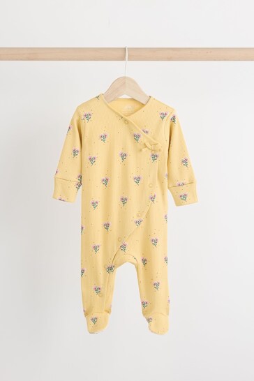 |BabyBoy| Pacote De 3 Macacões Para Bebê 100% Algodão - Azul/Amarelo (0-2 anos)