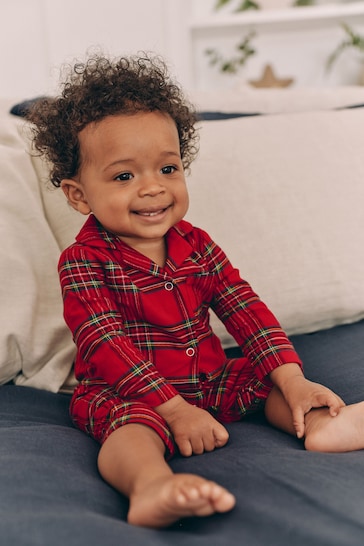 |BabyBoy| Macacão Vermelho Combinando Para Família, Bebê, Natal, Flanela Xadrez (0 meses a 3 anos)