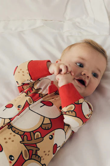 |BabyBoy| Macacão Estampado Com Personagem Vermelho Para Bebê (0 meses a 2 anos)