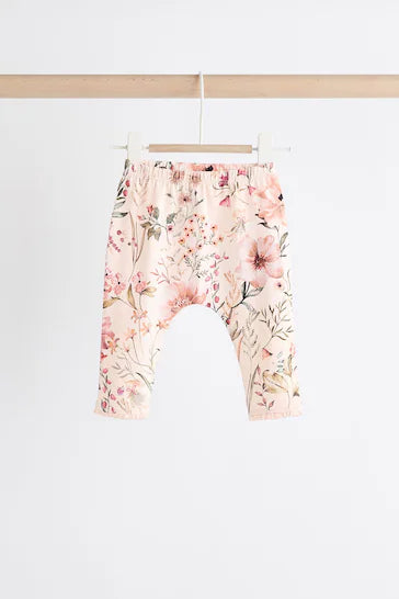 |BabyGirl| Conjunto de moletom e leggings para bebê - Rosa Floral/ Laço