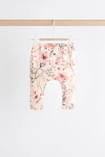 |BabyGirl| Conjunto de moletom e leggings para bebê - Rosa Floral/ Laço