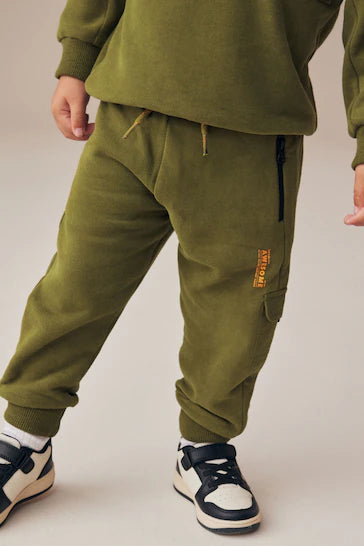 |Boy| Conjunto Utilitário De Moletom e Joggers - Verde Cáqui (3 meses a 7 anos)