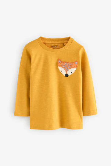 |Boy| Camisetas De Personagens Com Estampa Animal De Manga Comprida Verde/Azul 100% algodão, pacote com 3 (3 meses a 7 anos)