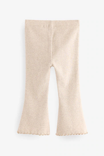 |Niña| Leggings Rib Flare – Crema de Avena (3 meses a 7 años)