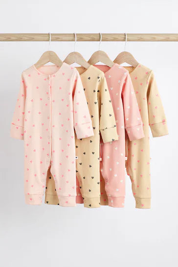 |Niña| Pack de 4 Pijamas sin Pies para Bebé Rosa (0 meses a 3 años)