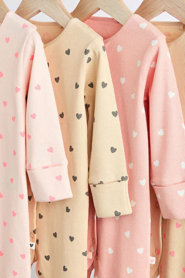 |BabyGirl| Pacote De 4 Pijamas Sem Pés Para Bebê Rosa (0 meses a 3 anos)