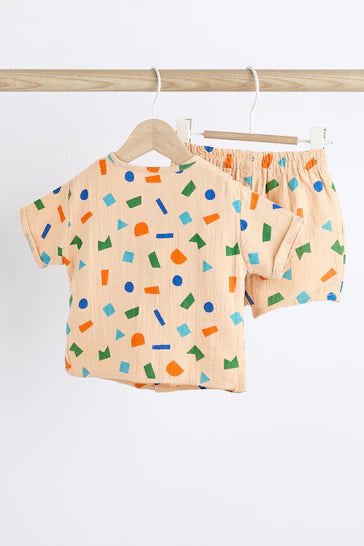 |Bebé| Conjunto Top y Short - Formato Crema/Brillante (0 meses a 2 años)