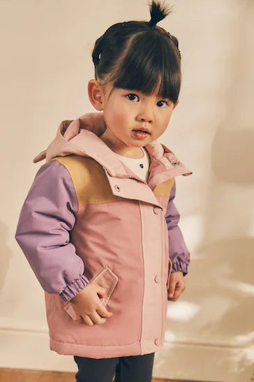 |Niña| Chaqueta impermeable color block - Rosa (3 meses a 7 años)