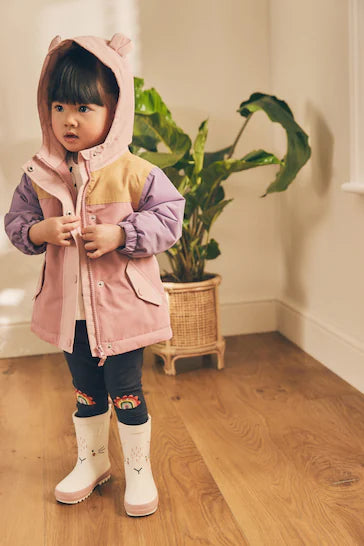 |Niña| Chaqueta impermeable color block - Rosa (3 meses a 7 años)