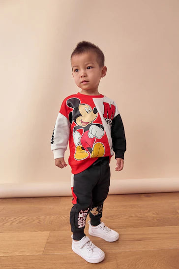 |Boy| Conjunto De Moletom e Jogging Vermelho/Preto Do Mickey Mouse Com Gola Redonda (3 meses a 8 anos)