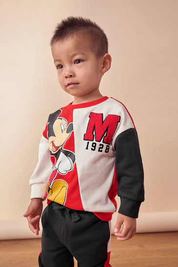 |Boy| Conjunto De Moletom e Jogging Vermelho/Preto Do Mickey Mouse Com Gola Redonda (3 meses a 8 anos)