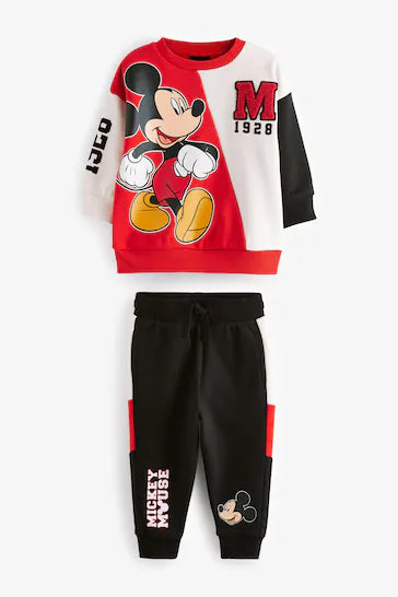 |Boy| Conjunto De Moletom e Jogging Vermelho/Preto Do Mickey Mouse Com Gola Redonda (3 meses a 8 anos)